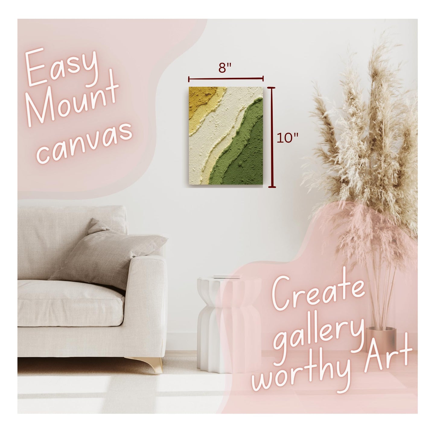 Textured Canvas Art Painting Kit – 3D Canvas Kit - Create Modern Wall Art at Home - Complete DIY Canvas Art - 6 Acrylic Paint Colors + Brushes & Tools