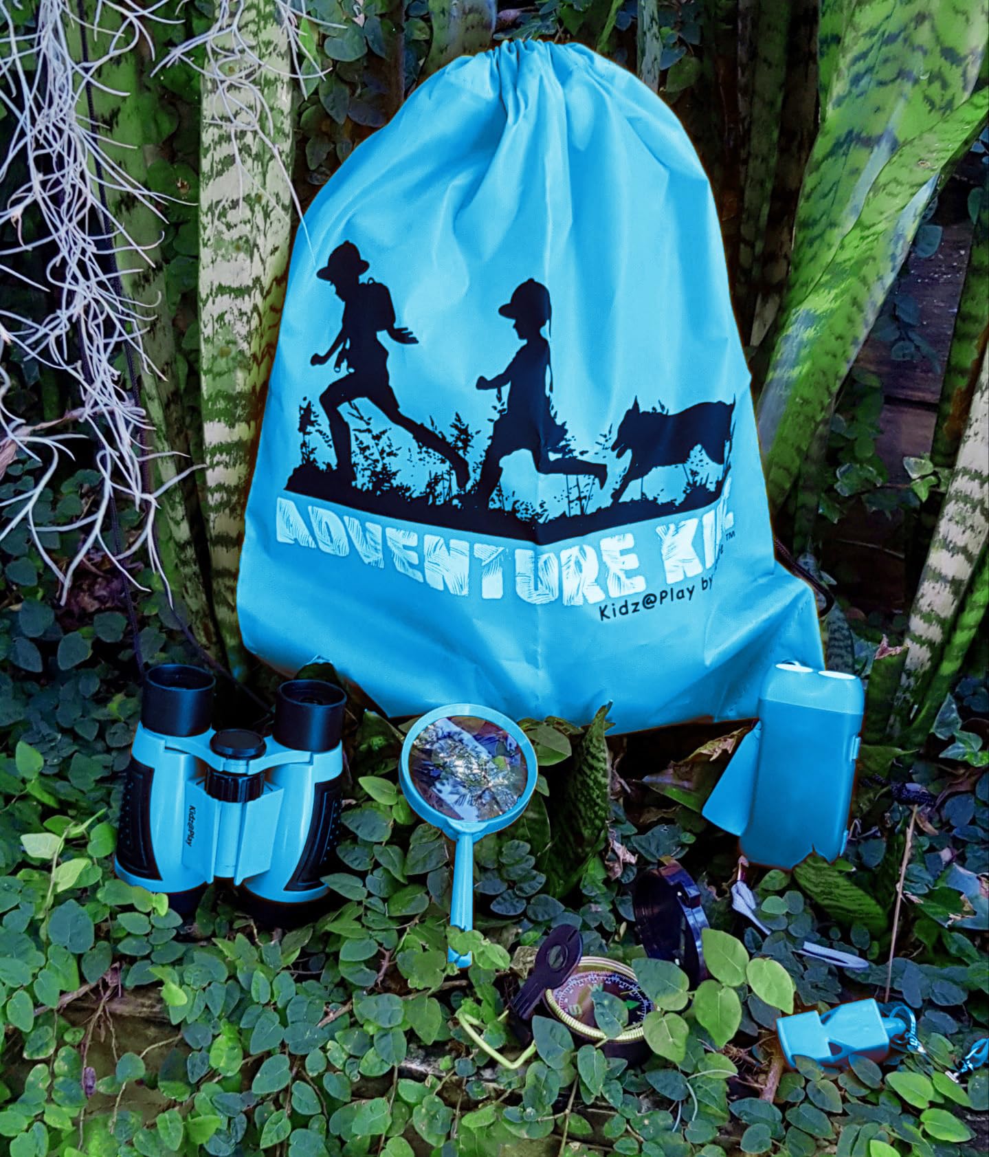 Adventure Kidz - Outdoor Exploration Kit, Children’s Toy Binoculars, Torch, Compass, Whistle, Magnifying Glass, Backpack. Great Kids Gift Set for Camping, Hiking, Educational and Pretend Play.