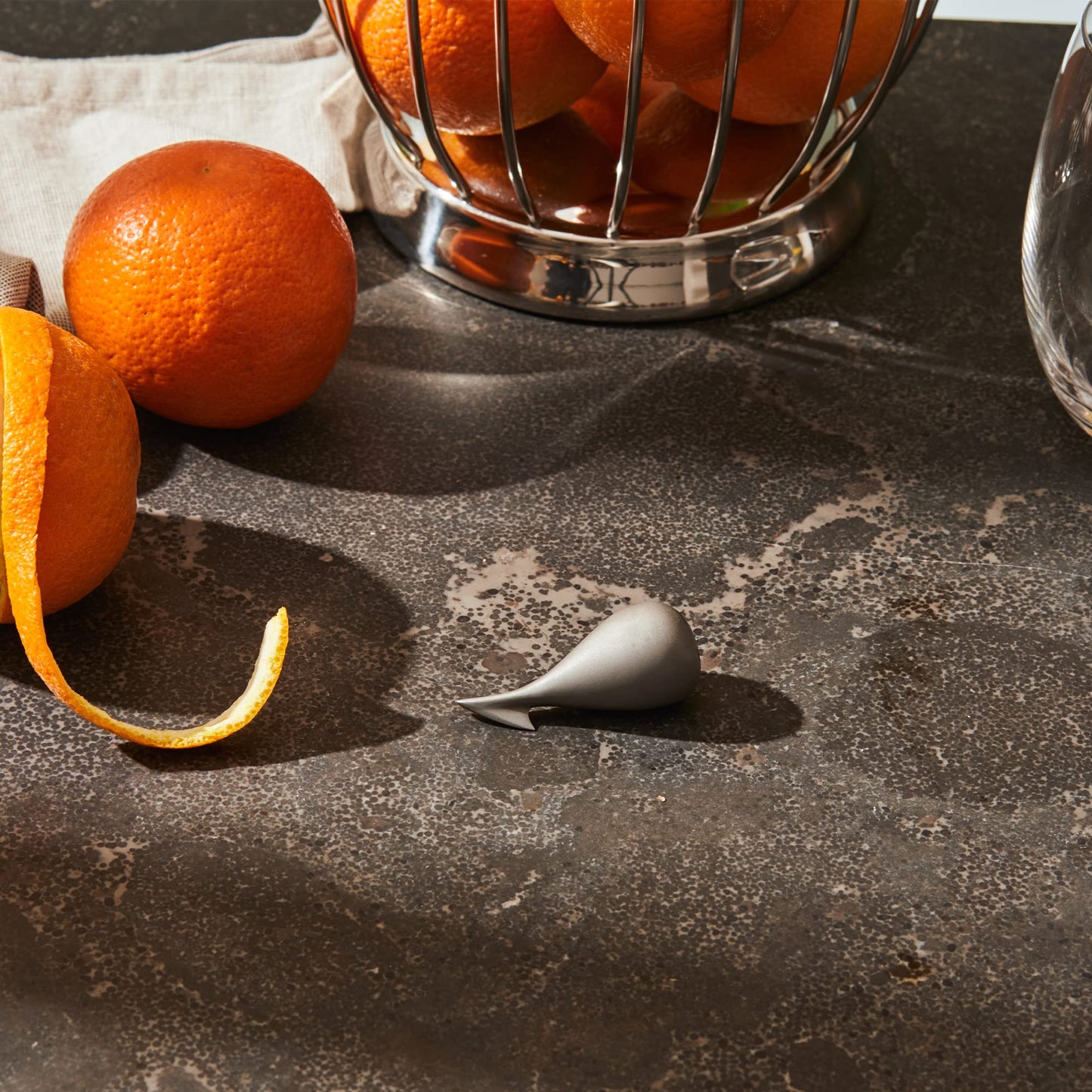 Alessi Apostrophe GCH02 - Design Orange Peeler Accessory, Stainless Steel, Matte