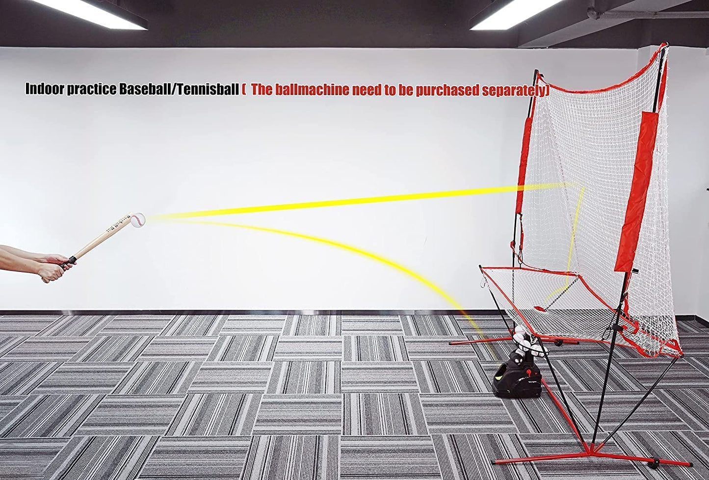 Nets for Tennis Ball Machine(10lb),Ball Recycling Net Also for Baseball/Golf/Cricket(Diameter<2.95in),Portable and Easy to Disassemble;Solo Practice Tennis Indoor&Outdoor(New)