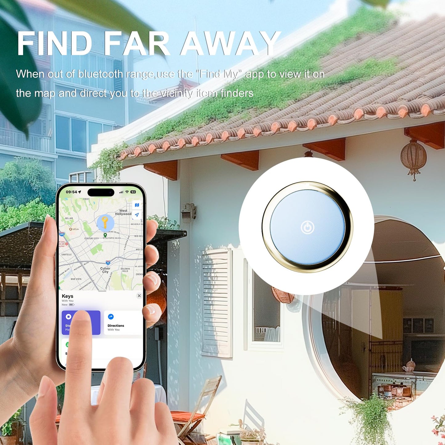 Air Tag Tracker Works with Apple Find My(iOS Only) (Light Blue)