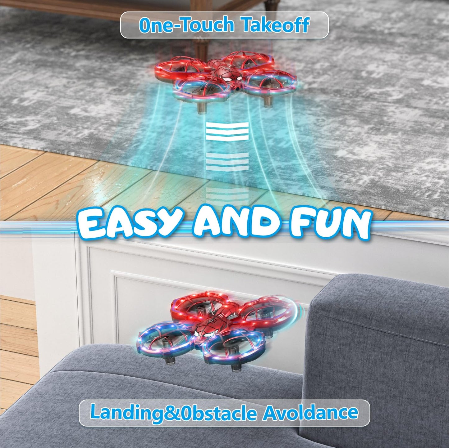 Gofimyee Mini drone for kids, toy with remote control, with 360° rotations and 3 speed modes, drone for children and beginners aged 8, 9, 10 years, one-touch takeoff, children's gift