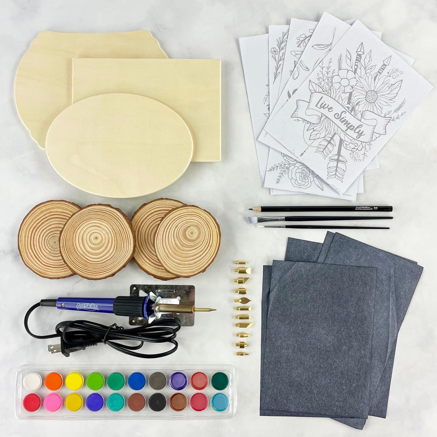 ArtSkills Wood Burning Tool Kit – 55 Piece Complete Woodburning Arts and Crafts Kit Cool Gifts for Teens and Adults Fun Crafts DIY Projects