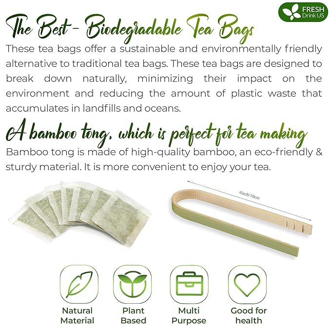 FreshDrinkUS, Pine Needle Tea Bags – 75 Tea Bags, Naturally Caffeine-Free, Refreshing Herbal Tea, Wild-Harvested Pine Leaves, Aromatic and Soothing – Non-GMO & Eco-Friendly Packaging