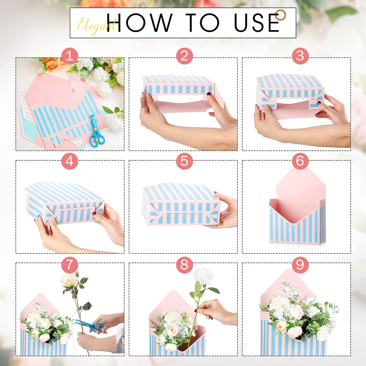 Geyee 16 Pcs Graduation Florist Bouquet Envelope Boxes Flower Bouquet Packaging Gift Paper Boxes Gift Wrapping Envelope Box Flower Bags for Mother's Day Valentines Wedding Party