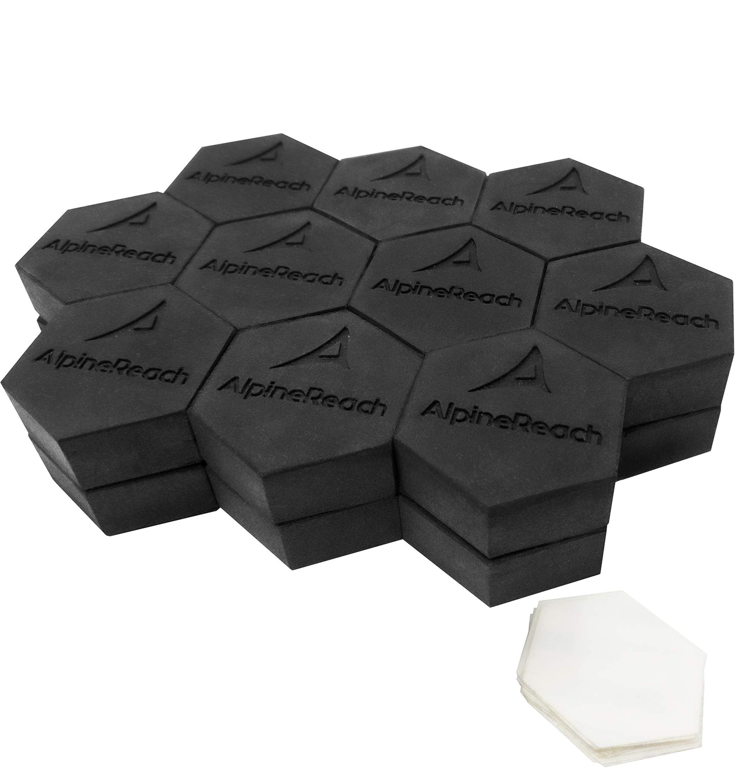 AlpineReach Extra Heavy Duty Pot Feet Risers 20 Pack Hexagons & Adhesive Pads - Protect Healthy Plants - Strong Invisible Supports Small Large Flower Planters Stability - Outdoor Lifter Toes Elevator