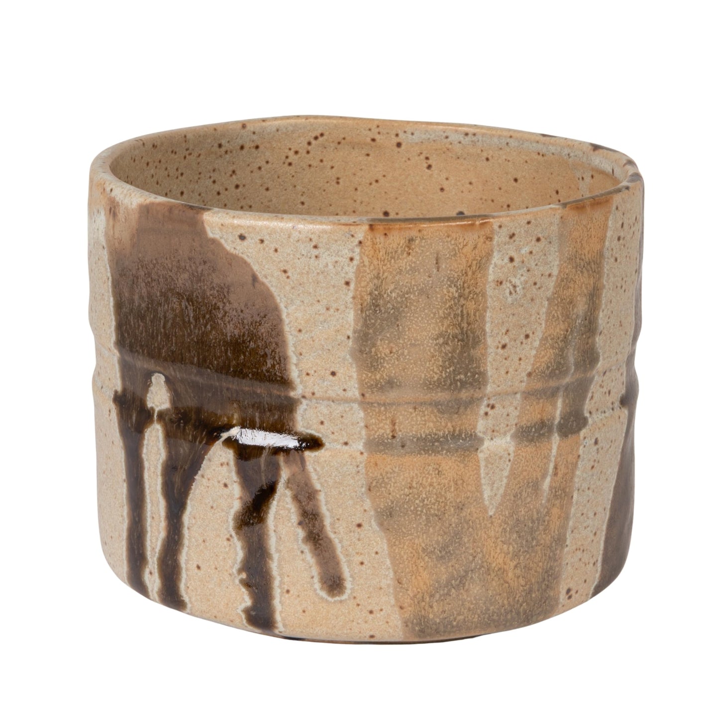 Creative Co-Op Stoneware Planter in Reactive Glaze, Multicolor