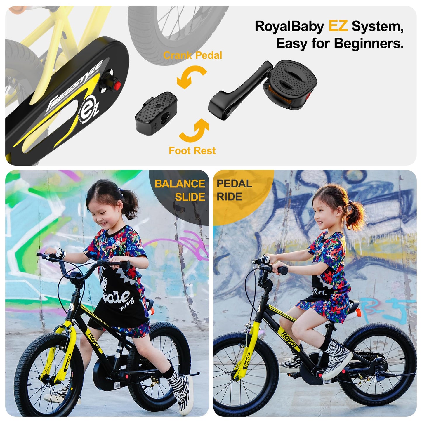 RoyalBaby EZ Toddlers Kids Bike, 12 Inch Wheel Bicycle with Quick Release Crank for Beginners Boys Girls Ages 3-4 Years Easy Learn Biking, Green