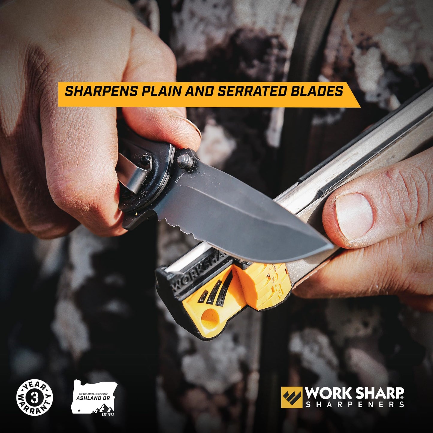 Work Sharp Guided Field Sharpener, Compact Travel Knife Sharpener Tool
