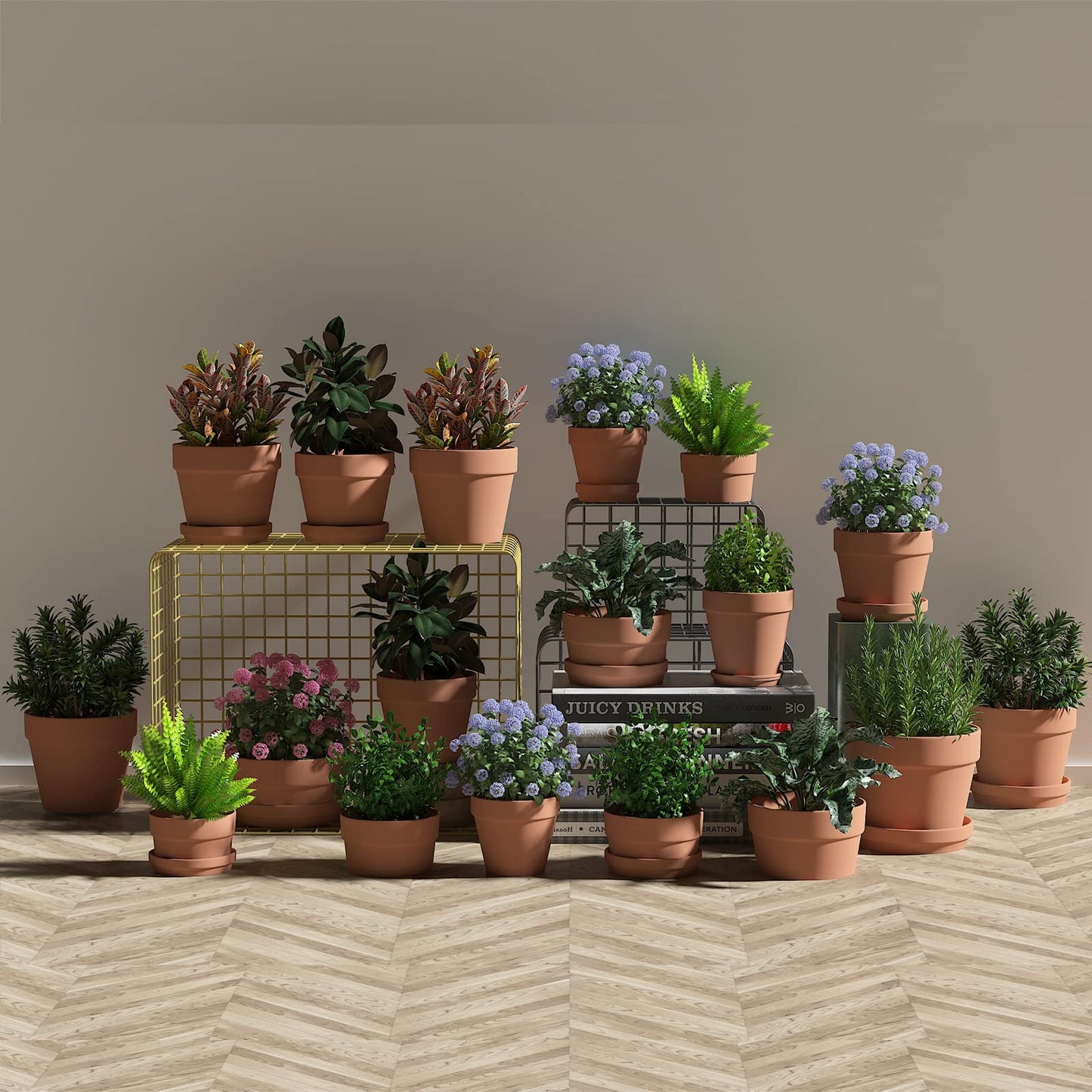 Fcacti 36 Pcs Small Mini Clay Pots 2.1'' Terracotta Pot Clay Ceramic Pottery Planter Cactus Flower Pots Succulent Nursery Pots- Great for Window Boxes, Cactus, Plants, Crafts, Wedding Favors