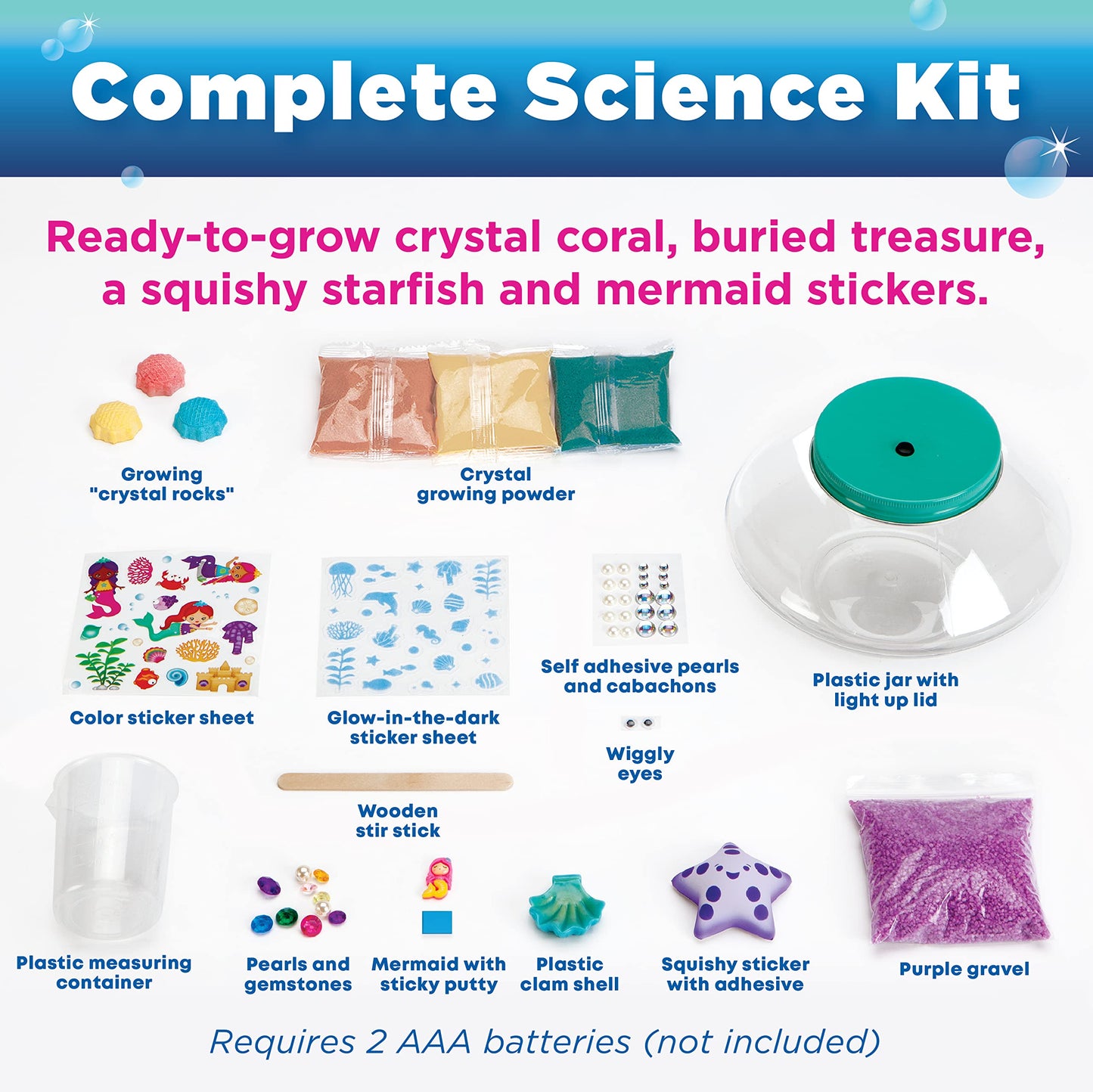 Creativity for Kids Crystal Mermaid Terrarium Kit - STEM Projects for Kids, Arts and Crafts for Girls and Boys (Ages 6+)