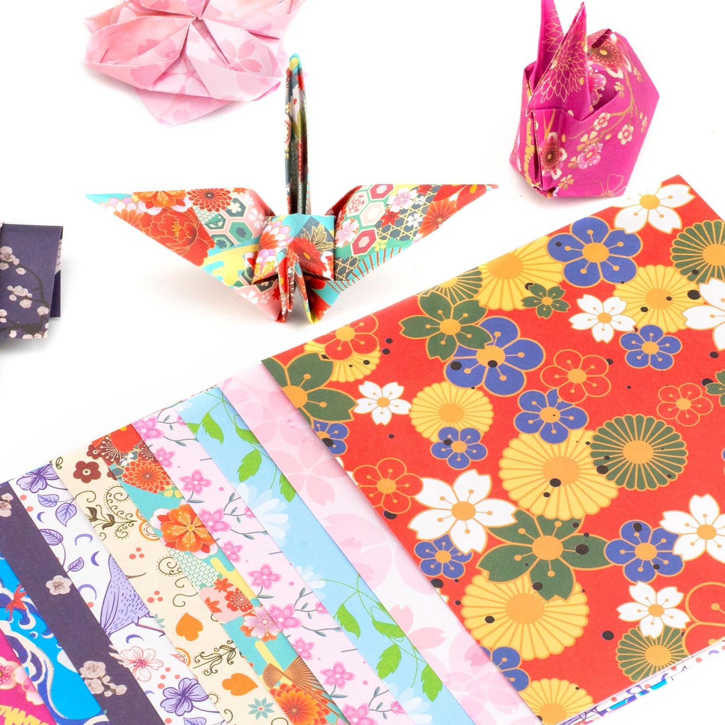 DoodleDoo Origami Paper Kit, Japanese Style Patterns Double Sided Color Origami, 500 Sheet Folding Paper Set, Gift for Kids Boys Girls