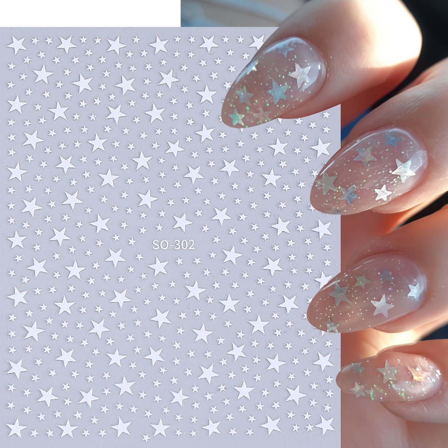8pcs Stars Nail Art Stickers 3D Self Adhesive Stars Nail Decals Red White Gold Silver Blue Black Star Designs Nail Sticker Mini Stars 4th of July Nail Design Star Nail Supplies for Women Manicure DIY