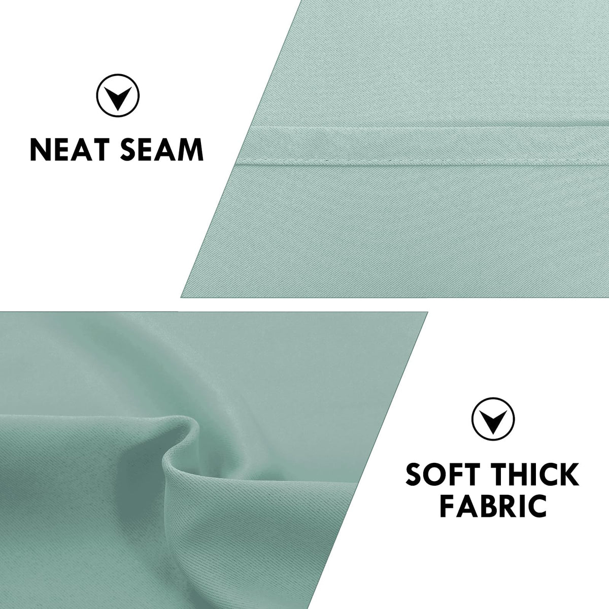 Wide Blackout Curtains for Bedroom 70 x 84 Inch Long Sage Green (2 Count)