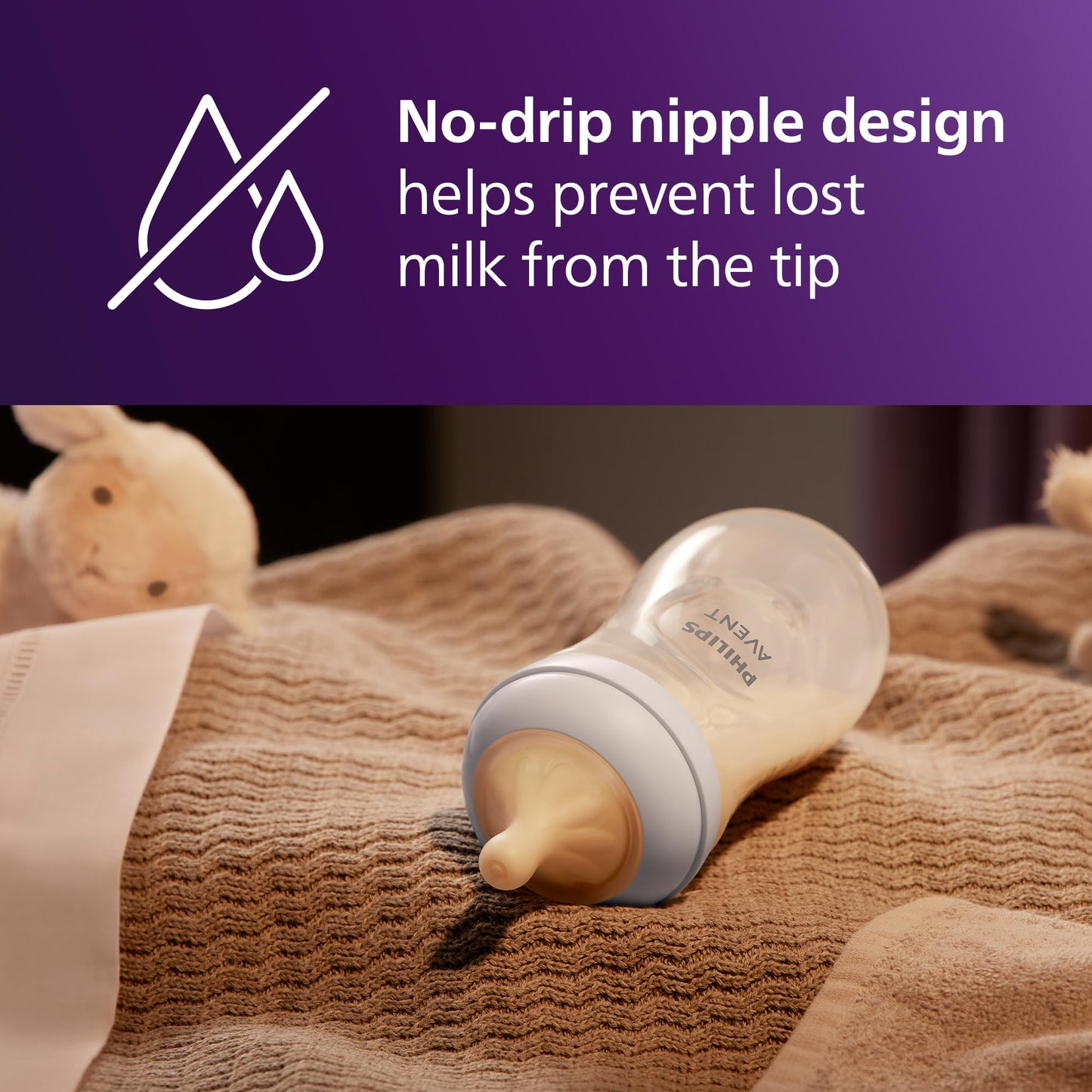 Philips Avent PPSU Natural Baby Bottles - with Medium Flow Nipples (Flow 3), 9oz, 2-Pack, SCY943/12