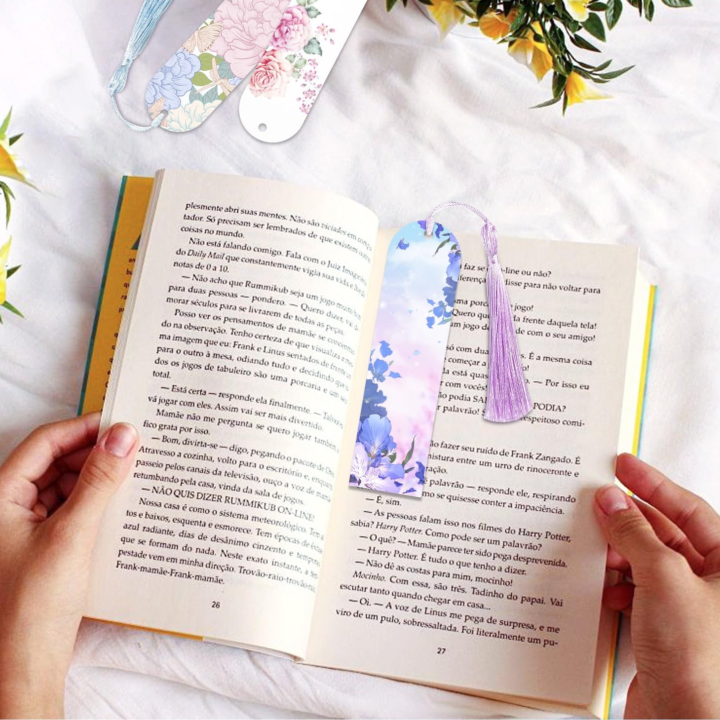Sublimation Double Sided Bookmark Blanks - 50Pcs Metal Kit + 50 Colors Tassels, DIY Bookmarks for Book Lovers, Crafts, Reading Gifts