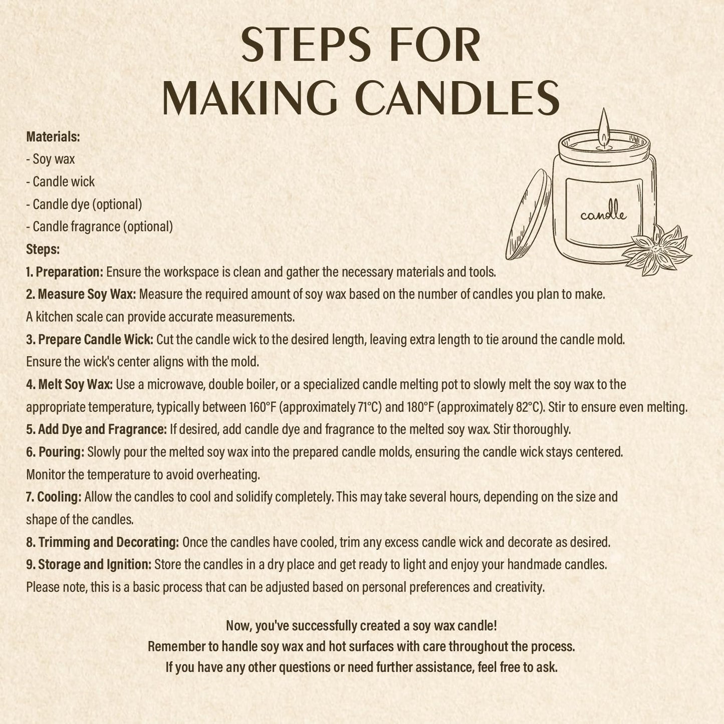 Soy Wax, Waxcanpy Natural Candle Wax, Organic Soy Wax for Candle Making from Farm, No Additives, Harmless and Pure (2lb)