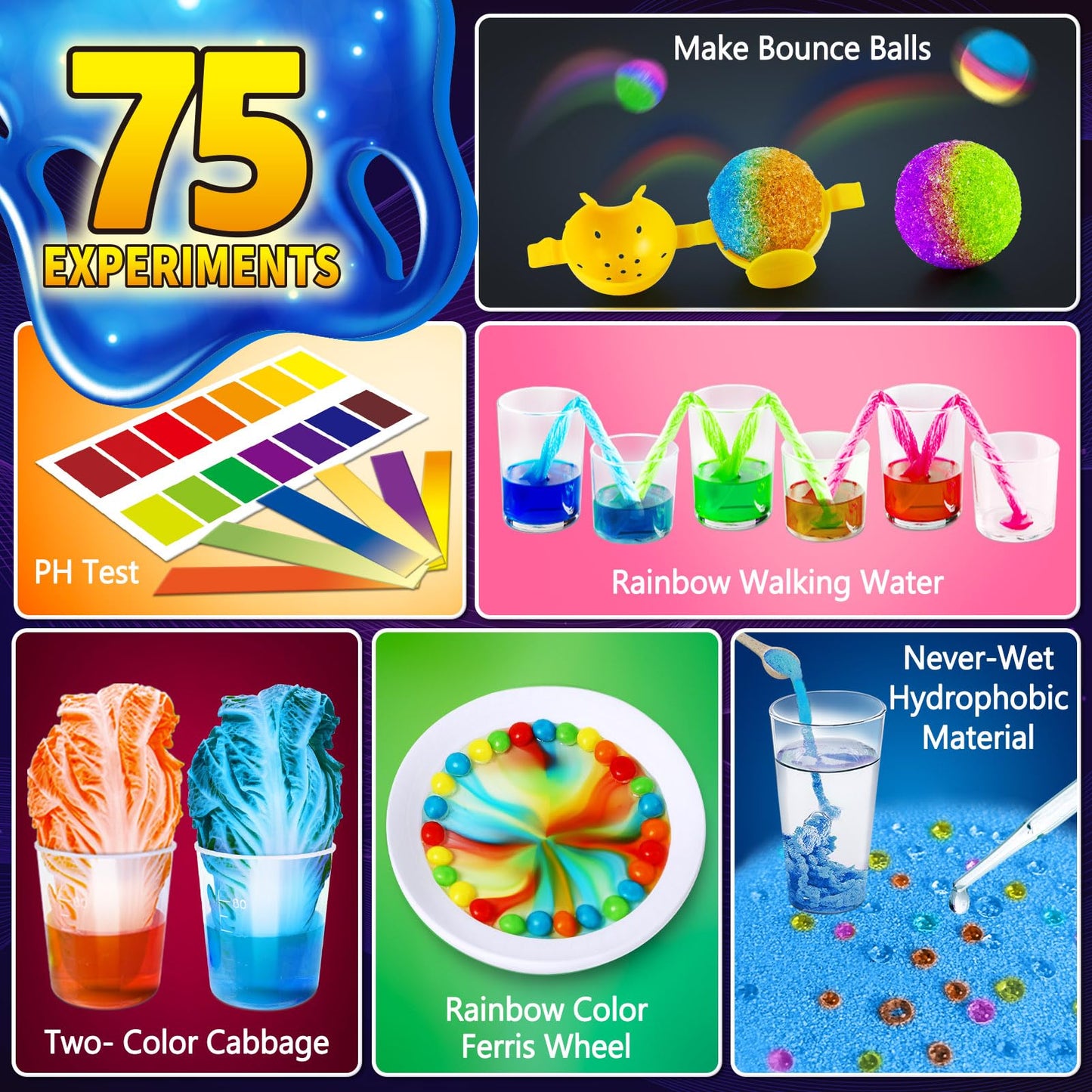 JOPSHEEN 75 Experiments Science Kit for Kids, Chemistry Set, S.T.E.M Educational Birthday Christmas Toys Gifts Idea for Boys and Girls