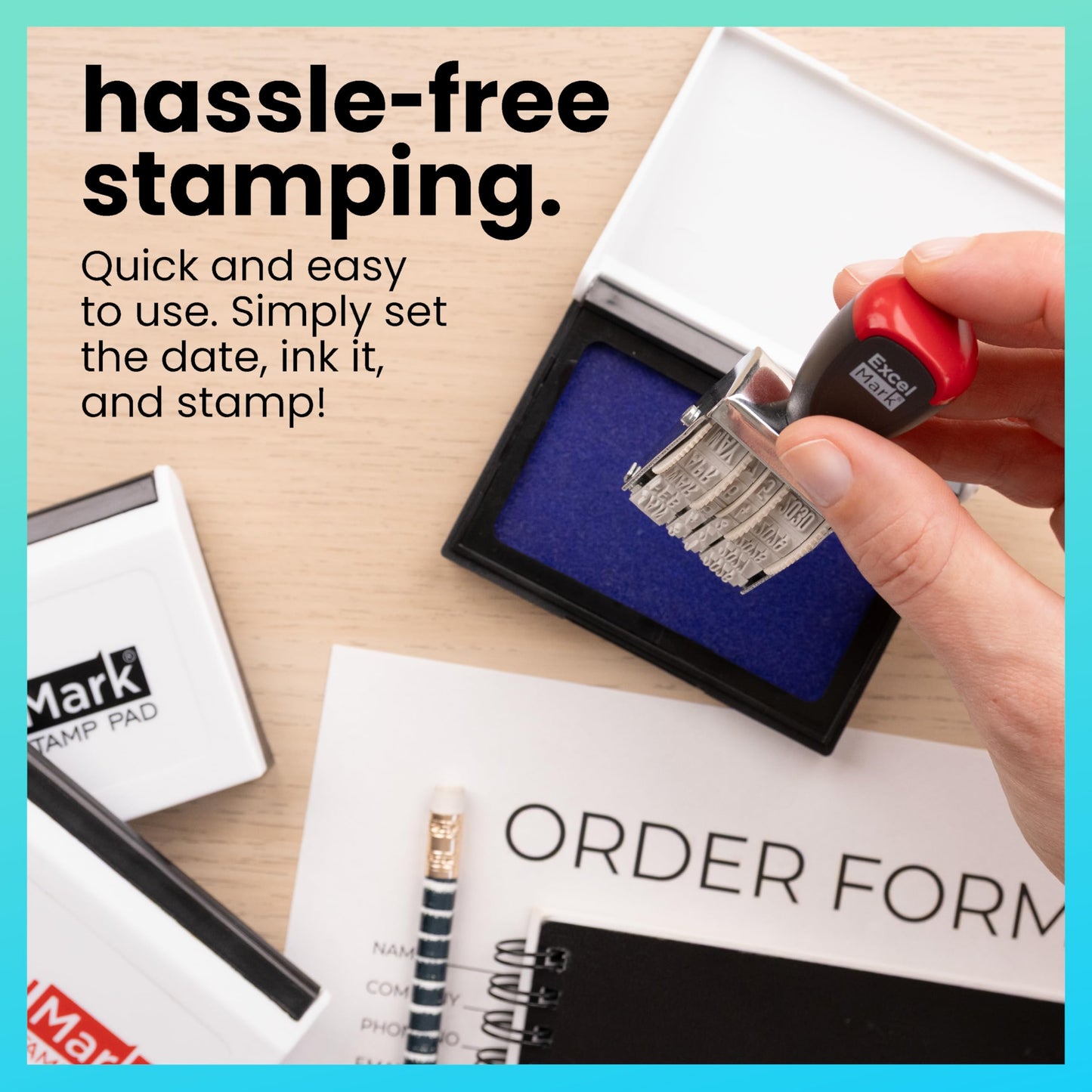 ExcelMark #1.5 Rubber Stamp Line Dater