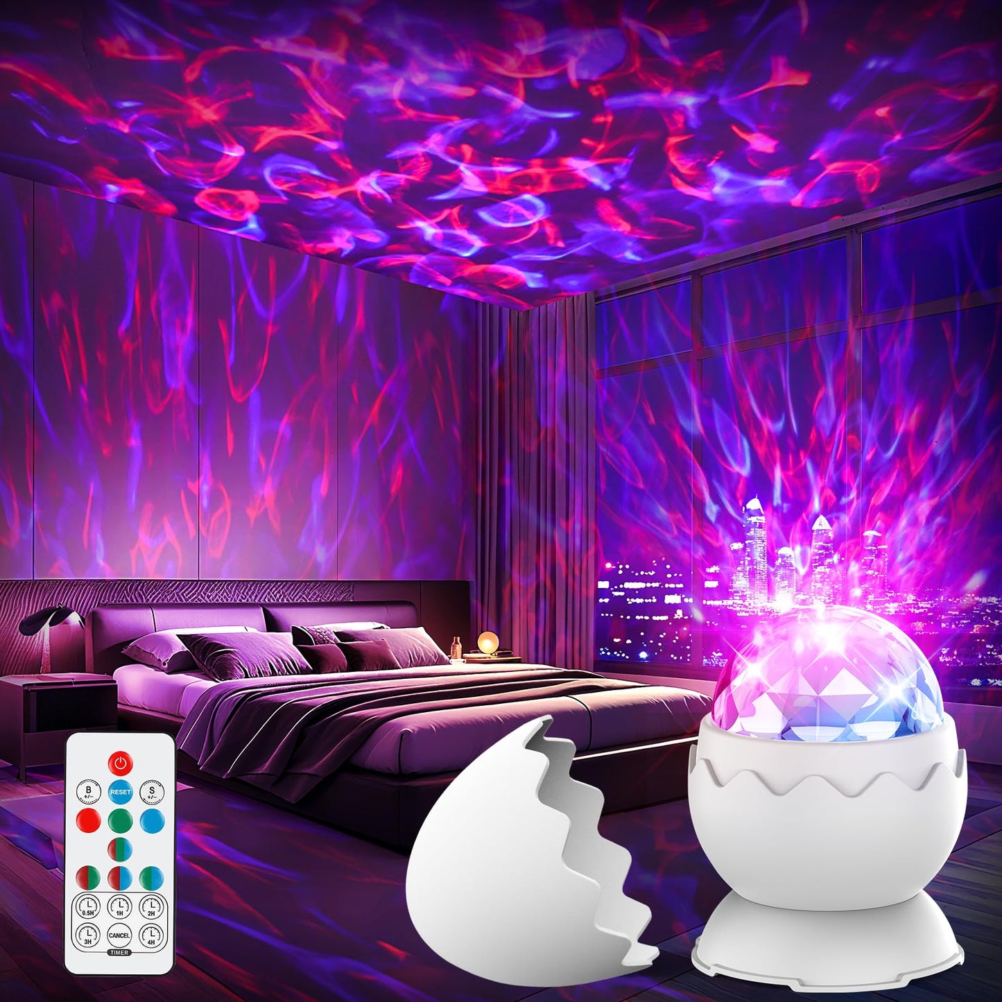 Proran Galaxy Projector for Bedroom, Nebula Galaxy Night Light Projector with Timer and Remote,Gift for Kids Adults for Ceiling,Birthdays,Christmas,Valentine's Day