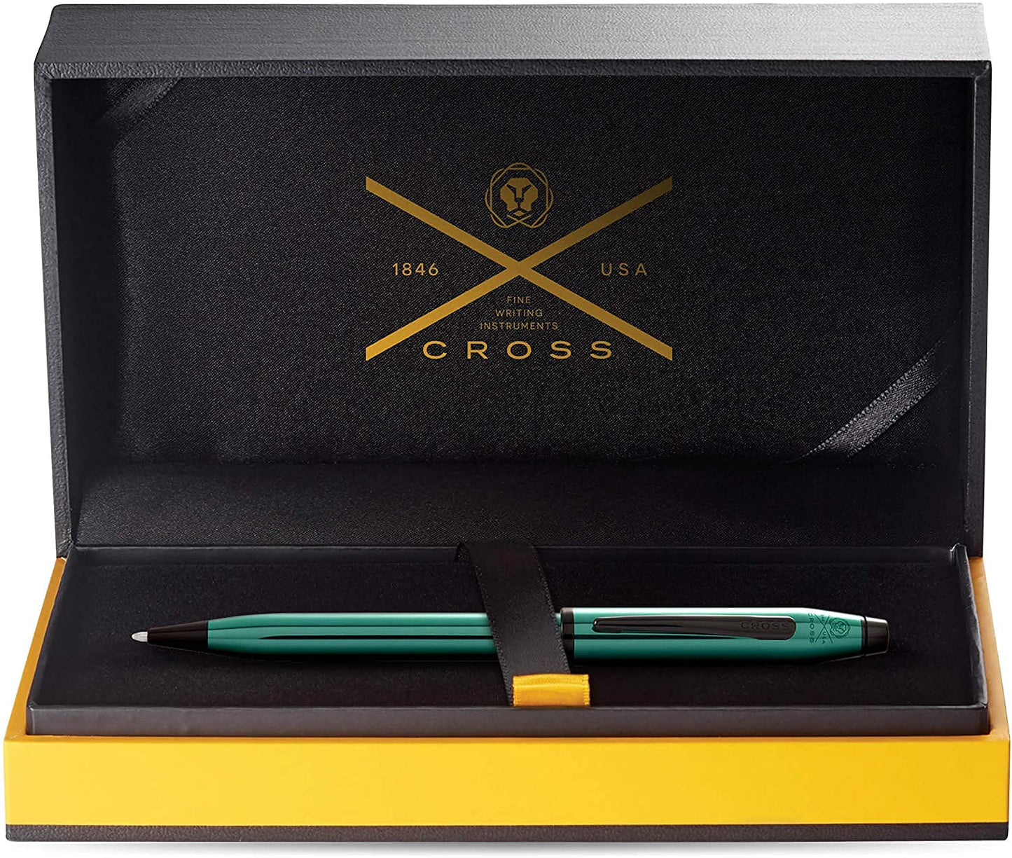 A.T. Cross Cross Century II Highly-polished translucent green lacquer finish Black with PVD appointments Ballpoint Pen