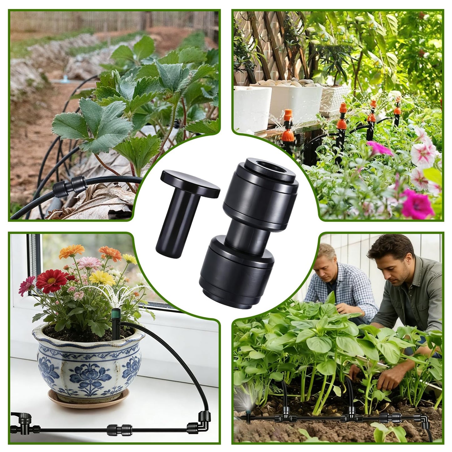 30 PCS Quick Connect 1/4" Drip Irrigation Coupling Fitting,Push-to-Connect Straight Coupler Connectors for 1/4" Irrigation Tubing with 10PCS End Plugs,Hose Connectors for Drip Irrigation System