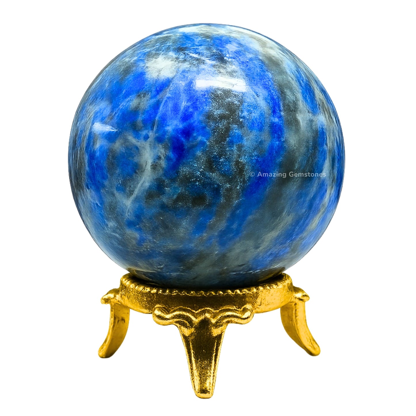 Amazing Gemstone Lapis Lazuli Crystal Ball with Stand - 2" Inches Crystal Sphere Meditation Balls for Witchcraft and Decorative Balls