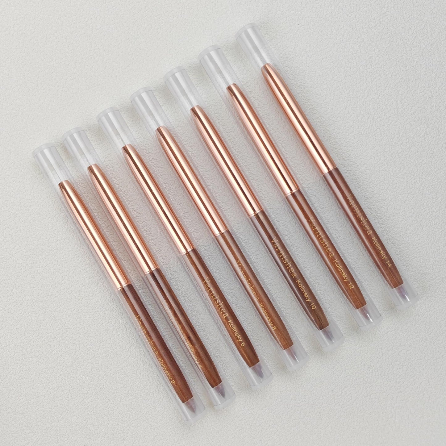 varnishea Pure Kolinsky Hair Acrylic Nail Brush Solid Wood Handle Professional Manicure Brushes for Powder Nail Acrylic Application - Salon & DIY Nail Art Essentials - Size 14, 1.0 Count