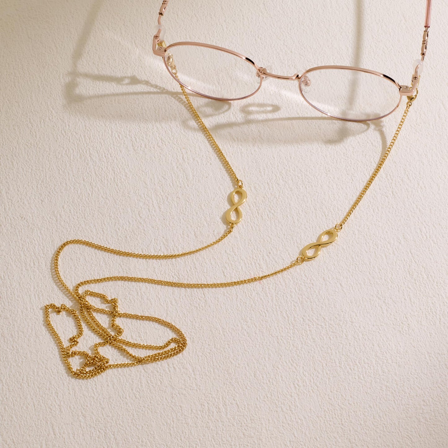AllenCOCO Infinity Glasses Chain, Glasses Strap For Women Sunglasses - 14K Gold Eyeglasses Chain, Eye Glasses Holders Around Neck