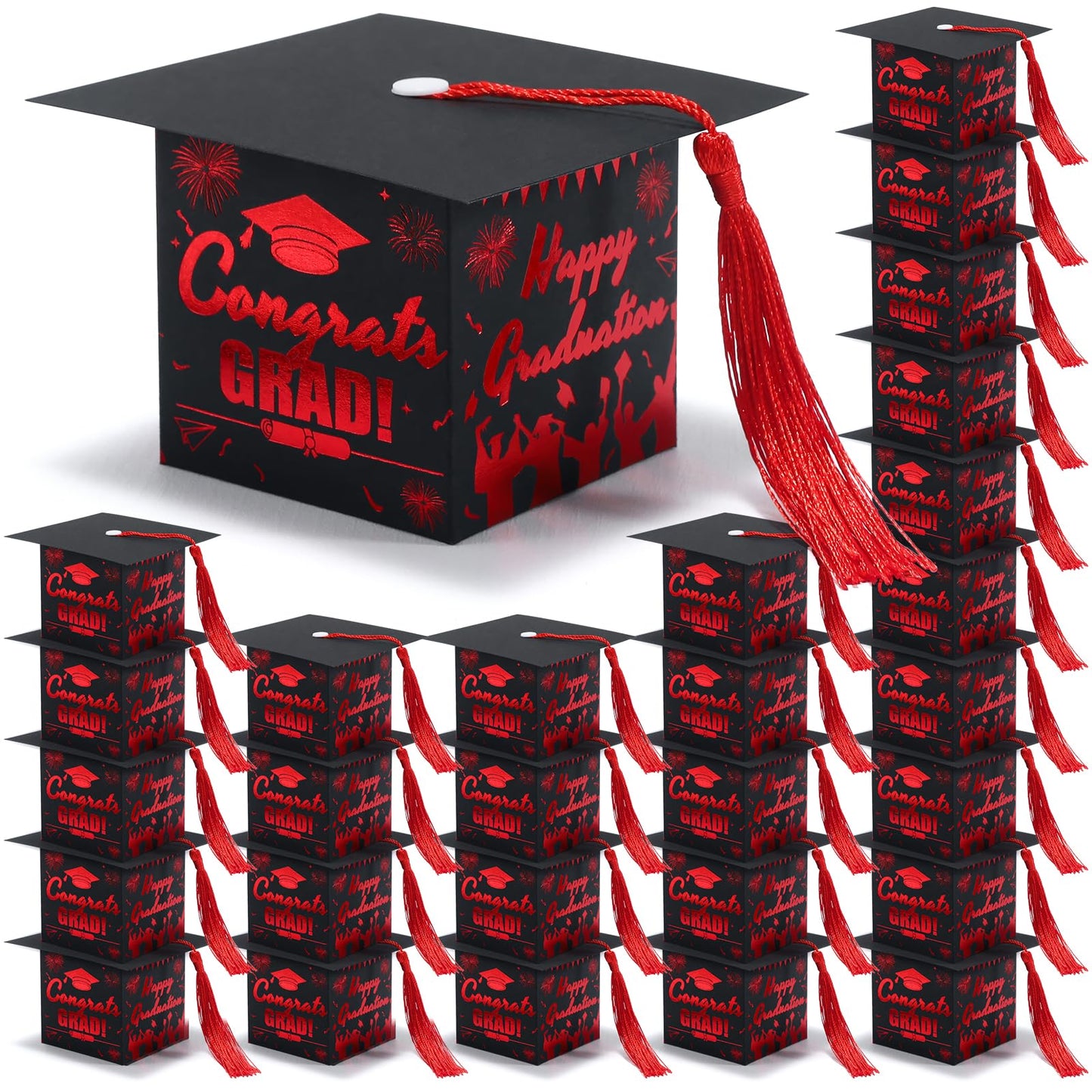COTOPHER 36 Pack Mini Graduation Cap Gift Boxes with Tassel, Class of 2026 Graduation Candy Boxes Centerpieces for Tables Party Decorations, Small Treat Chocolate Box Graduate Favors Supplies