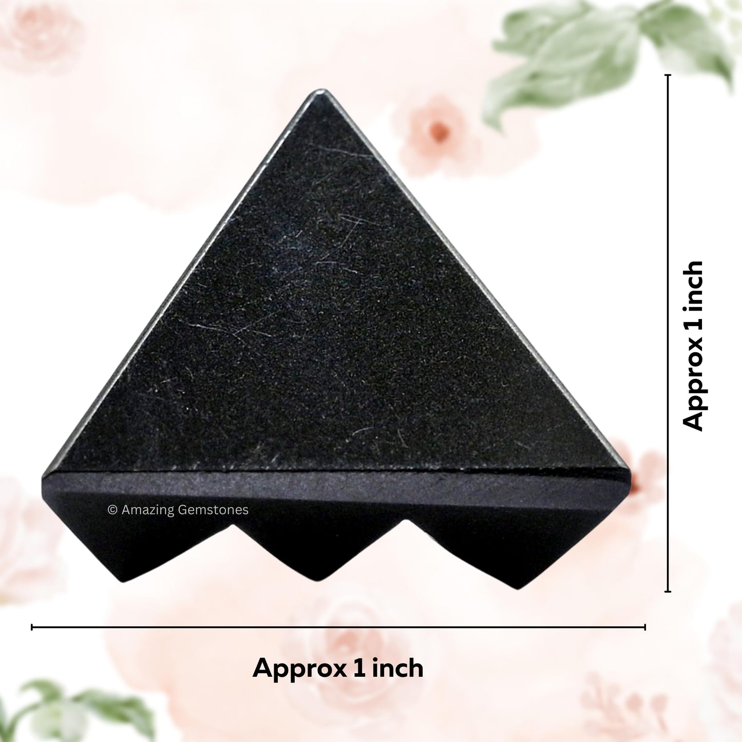 Amazing Gemstone Black Agate Crystal Pyramid with 9 Pyramid Plate Bottom - 1" Mini Pyramid Figurine of Natural Stone Pyramid for Meditation, Reiki, Chakra Balancing Vastu Pooja and Crystal Grids