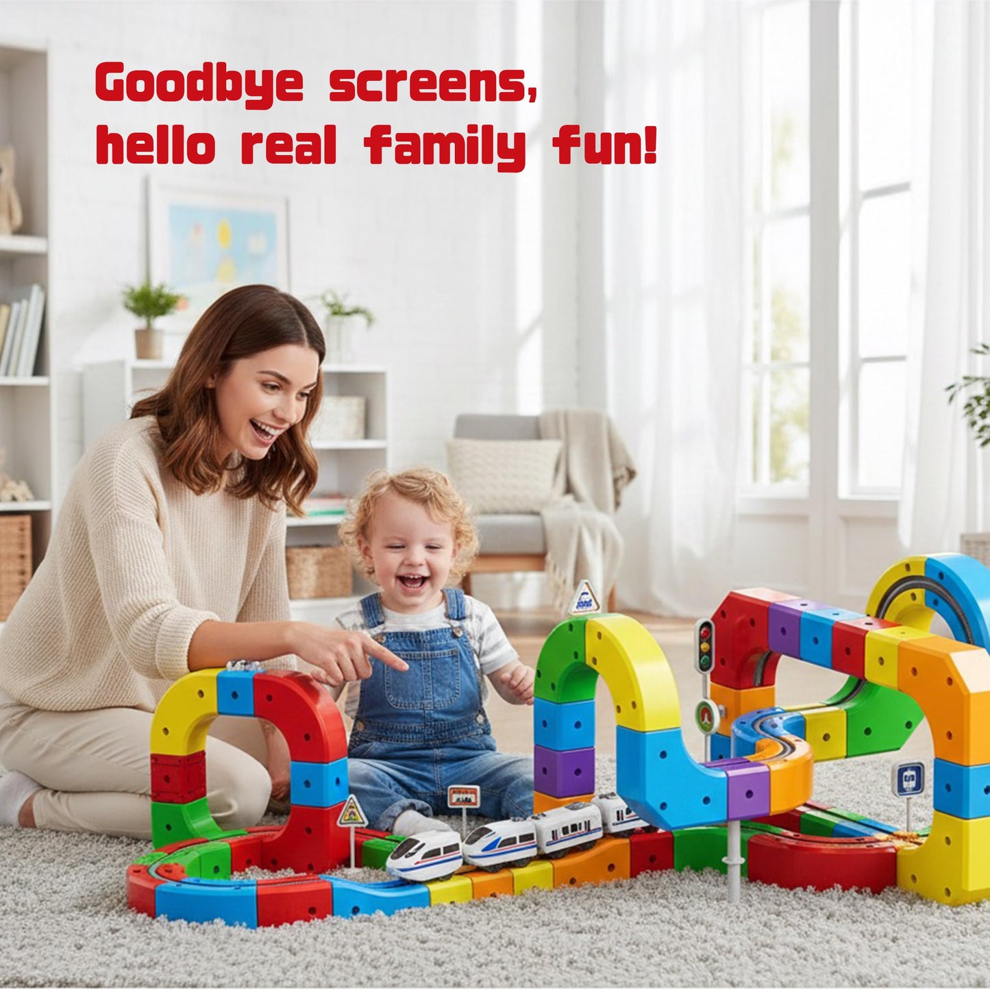 Electric Train Set for Kids Ages 3-8 - Modular 3D Flexible Race Track Building Toy with Gravity-Defying 360° Movement, STEM Learning Fun Gift(154 pcs Deluxe Set)
