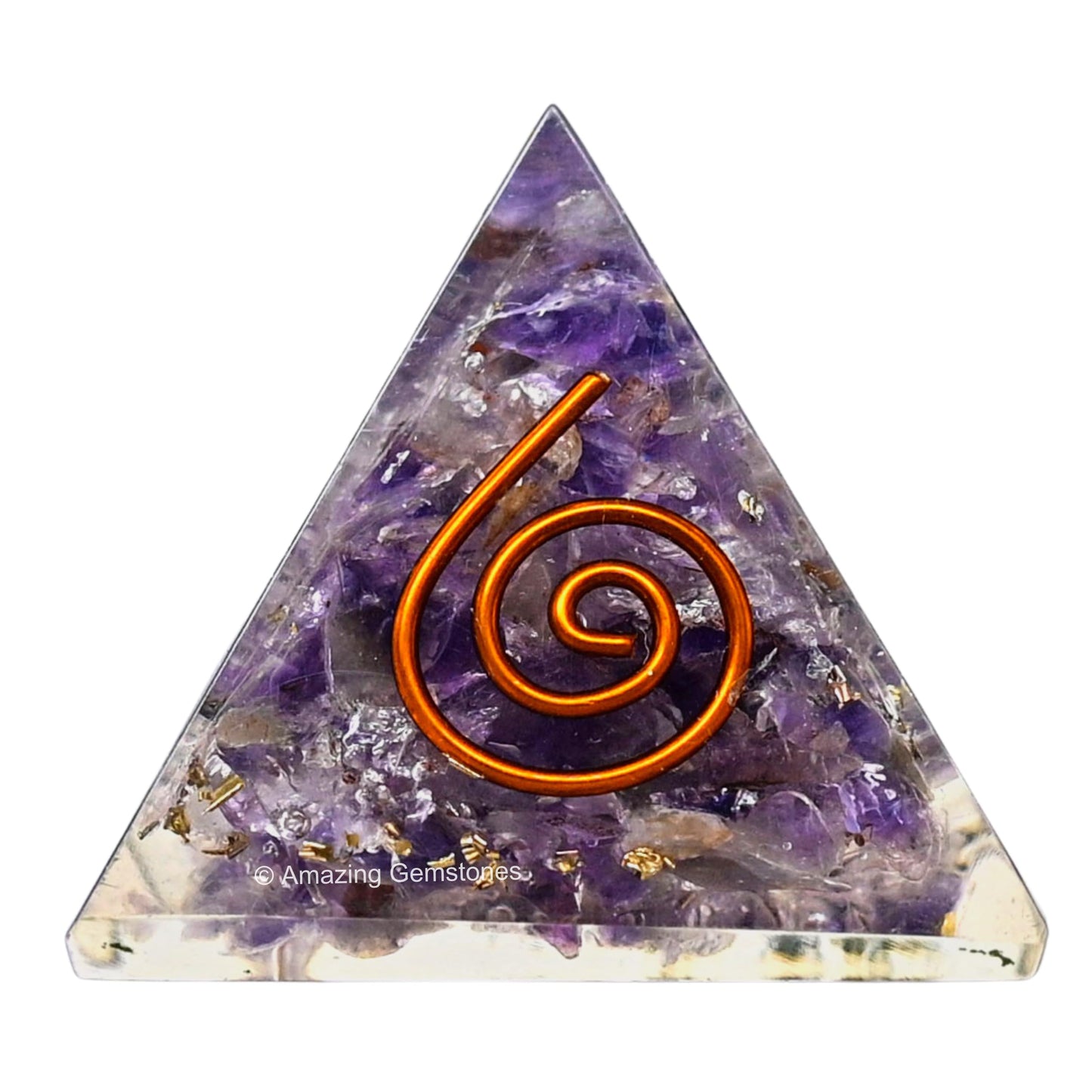 Amazing Gemstone Amethyst Orgone Pyramid - 30mm Small Orgonite Pyramids with Crystals and Healing Stones - Authentic Organite Gifts