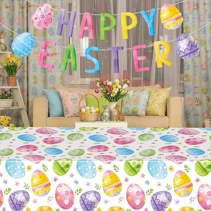 Watercolor Easter Egg Happy Easter Banner Kit