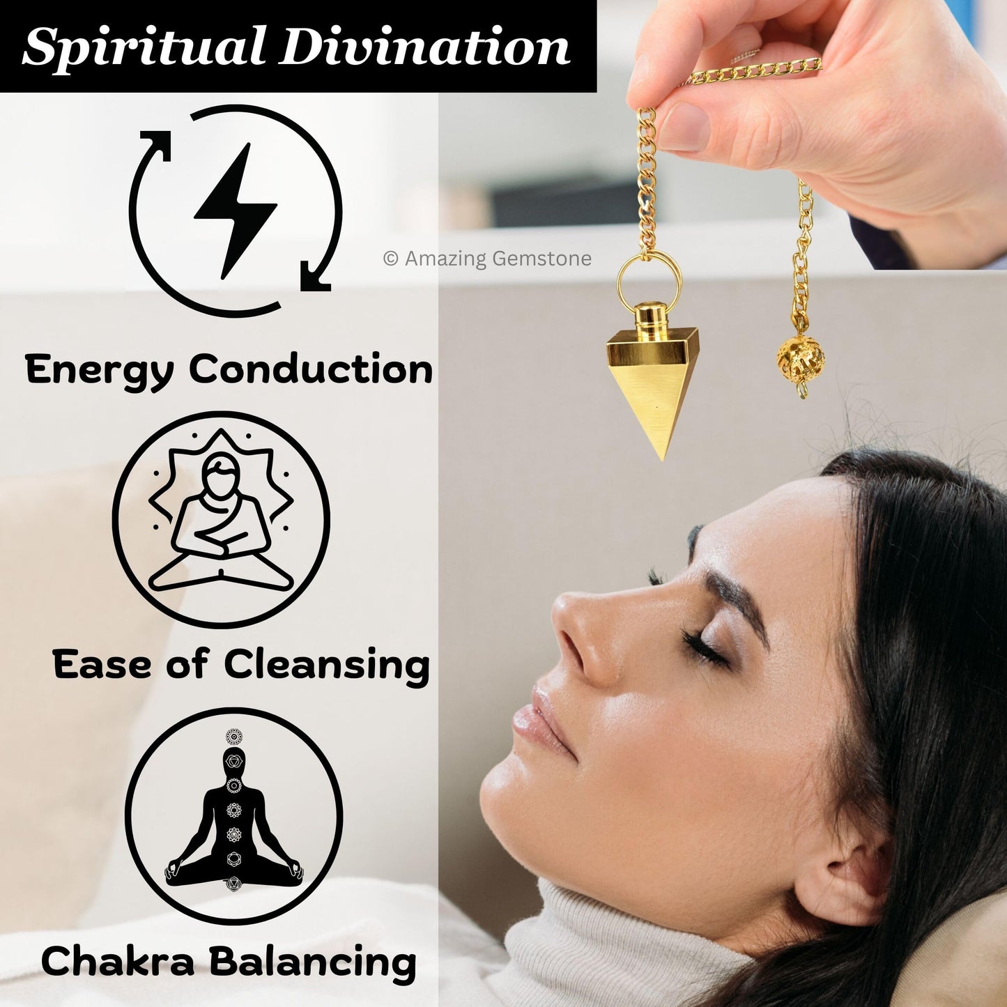 Amazing Gemstone Healing Metal Pendulums for Divination, Gold Small Cone Steel Copper Pendulum High Energy Pendulo de Bronce Pendulos de Mesa MP120