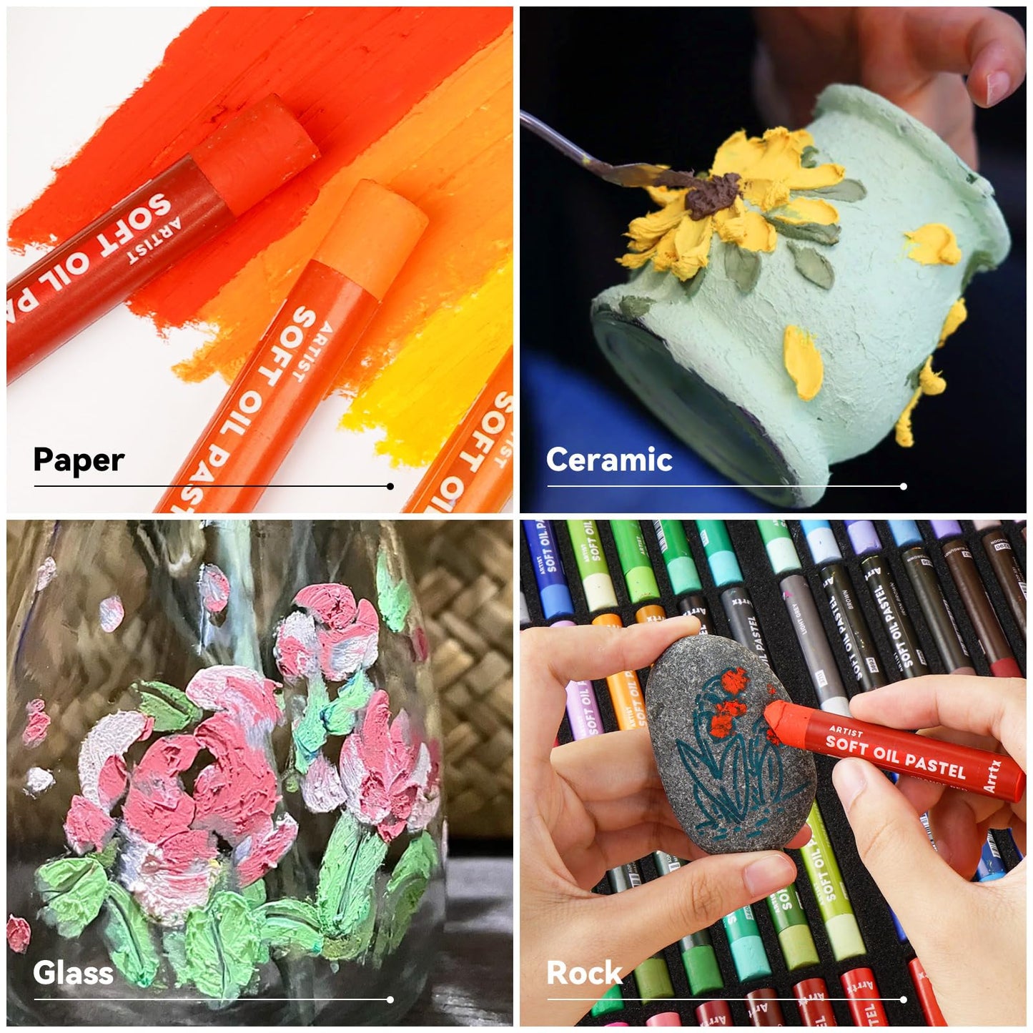 Arrtx Oil Pastels for Artists, 72 Colors Soft Oil Pastels Vibrant and Creamy, Art Pastel Crayons Art Supplies for Professional and Beginners