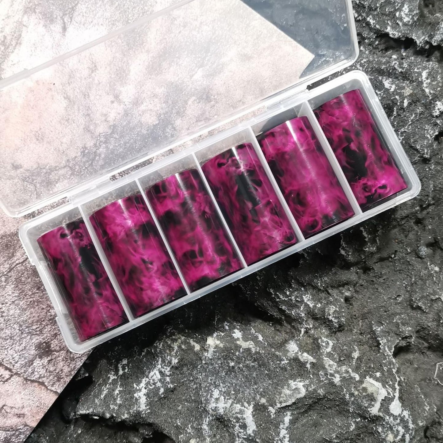 JERCLITY 18 Rolls Flame Nail Foil Transfer Stickers Kit Nail Foil Sheets Foil Nail Art Decals Nail Wraps