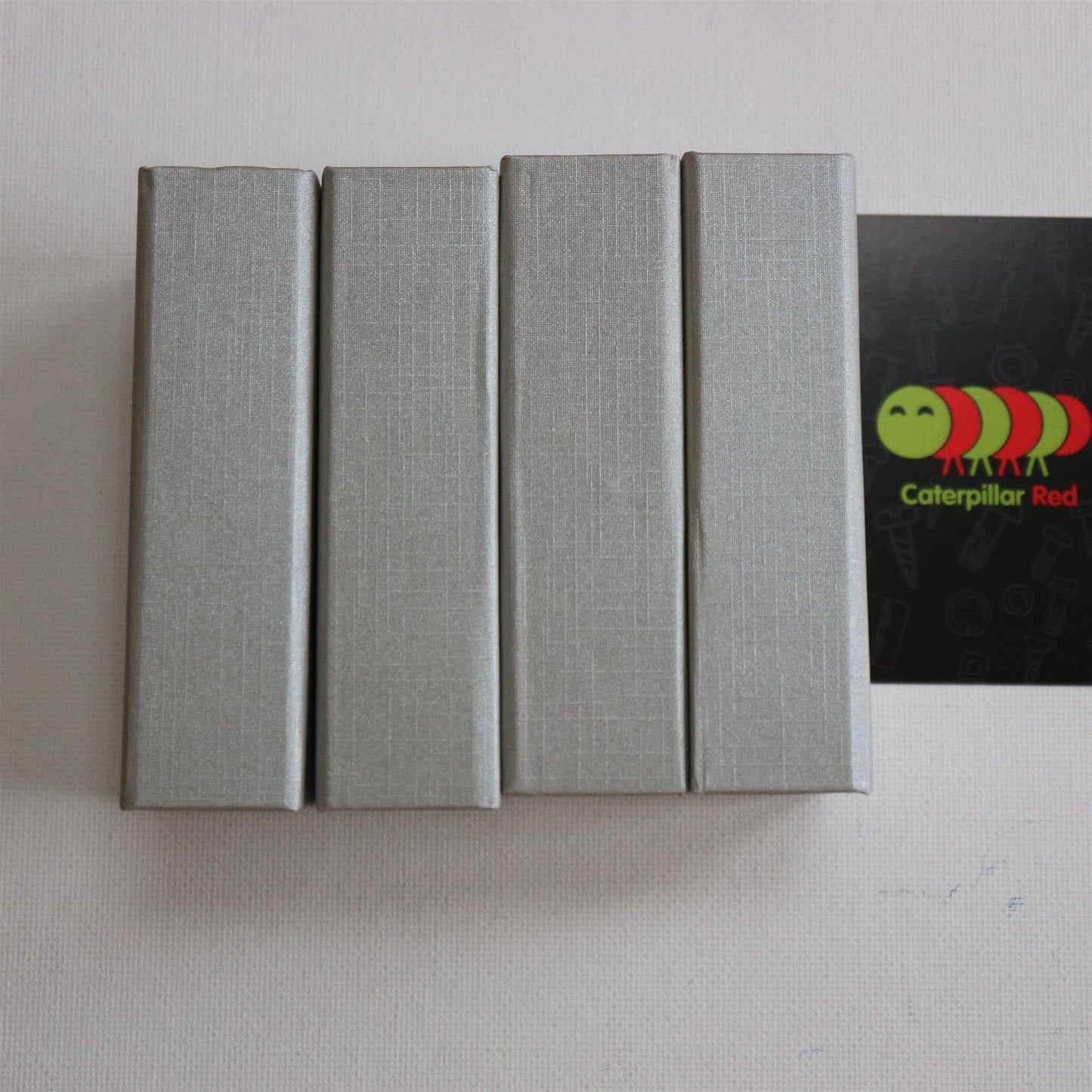 Caterpillar Red 4 x Magnetic USB Presentation Gift Boxes, Silver Grey Colour, flash drives, removable drives, Wedding Presentation Gift Box, Photography, 4 in., Present Gift