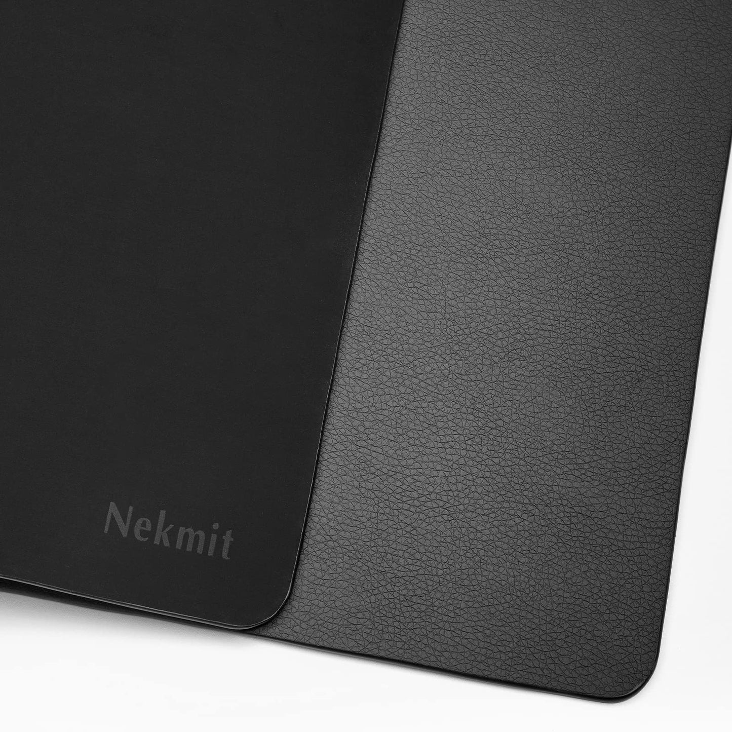Nekmit Leather Desk Blotter Pad 34 x 17 Inches, Flat, Non-Slip, Waterproof, Black
