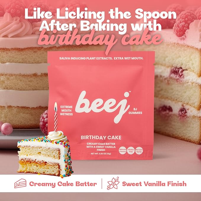 BJ Gummies, by BEEJ. Oral Sex Candy for Couples. (Birthday Cake)