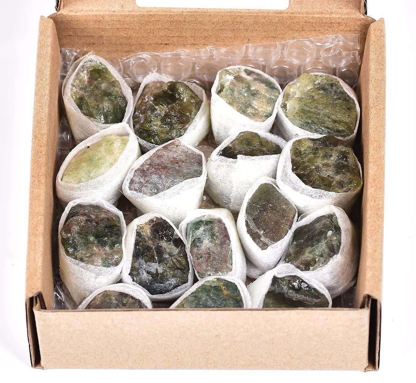 JIC Gem 12-16Pcs 0.7 Lbs Natural Green Apatite Quartz Crystals Bulk raw Stones Irregular Shape Madagascar Natural Quartz Crystals Rough Stones