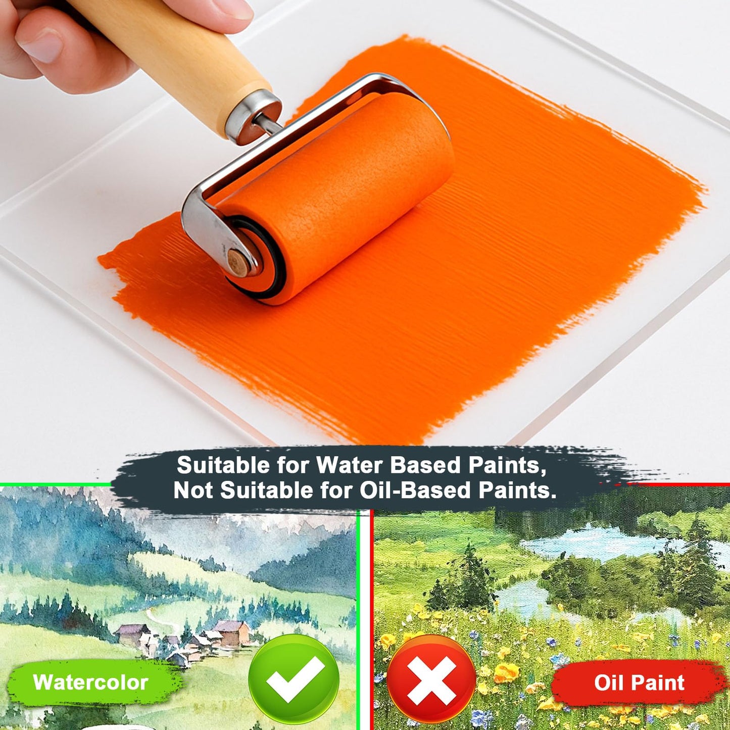 DINGSEN Gel Printing Plate Kit, Complete Printmaking Set with 8” X10” Gel Plate, Brayer, Watercolor Paints, A4 Printmaking Paper, and Essential Tools for Mixed Media Art, Monoprinting, Card Making