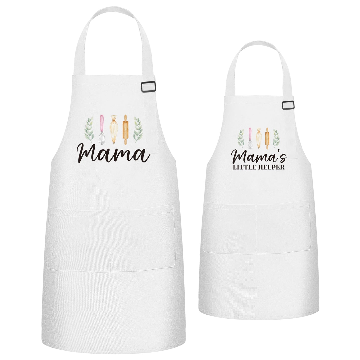 R HORSE 2Pcs Adults Kids Matching Apron Set, Mama and Me Adjustable Kitchen Apron with 2 Pockets, Mommy and Me Matching Outfits Mother’s Day Gift for Mom Women Daughter Cooking Baking Painting Gifts