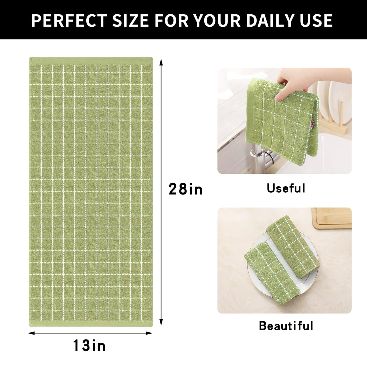100% Cotton Terry Kitchen Towels (4 Count)