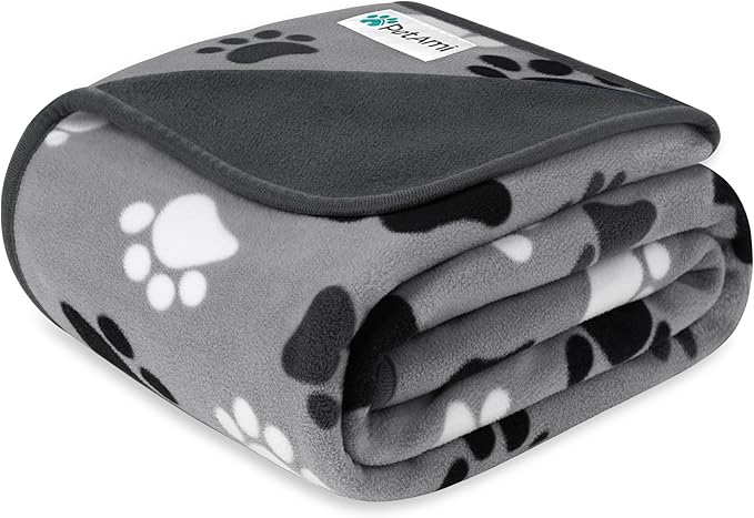 PetAmi Waterproof Dog Blanket, Leakproof Pee Proof Cat Blanket, 29x40 Gray