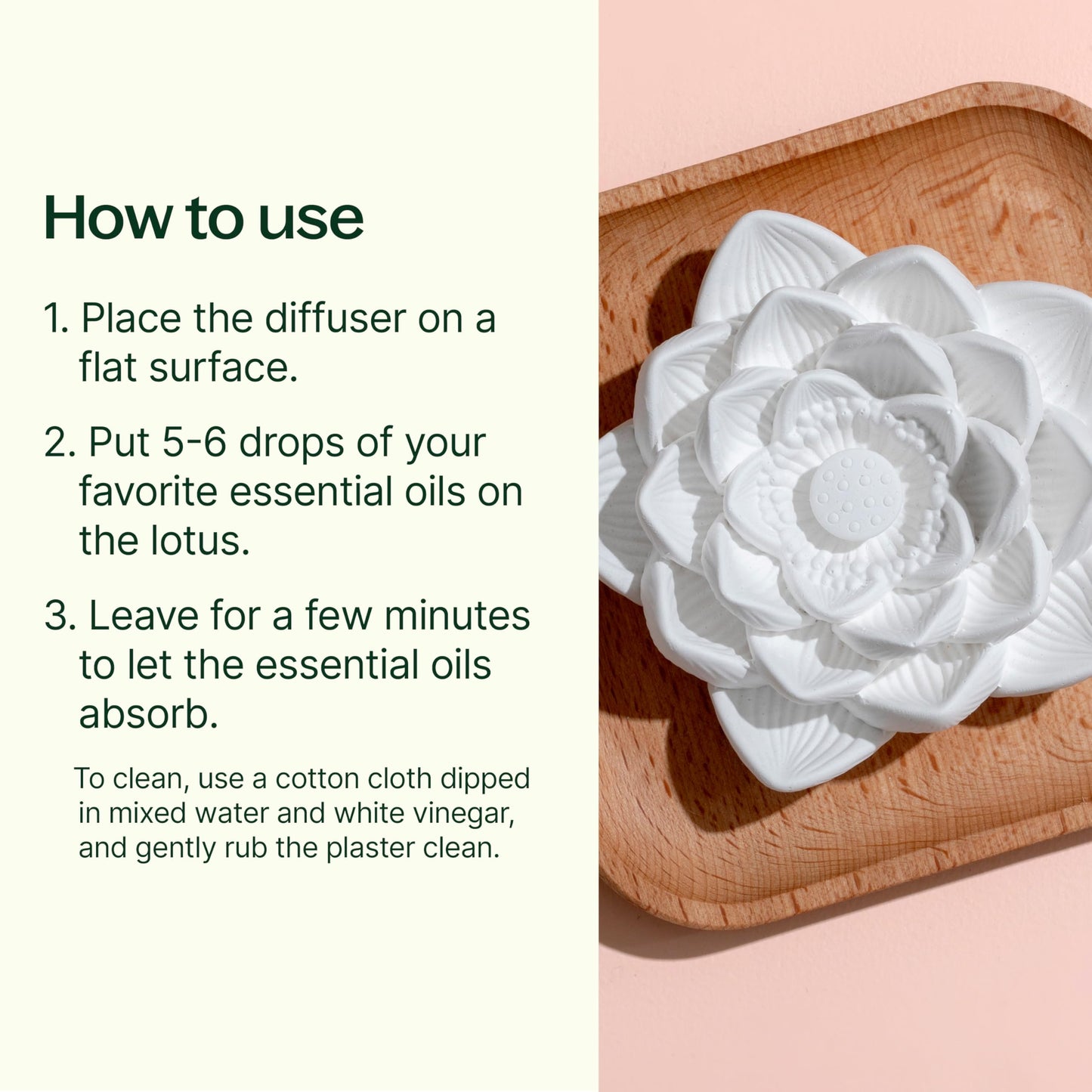 Plant Therapy Passive Lotus Flower Aromatherapy Diffuser - A Chic and Natural Home, Office, and Travel Essential Oil Diffuser