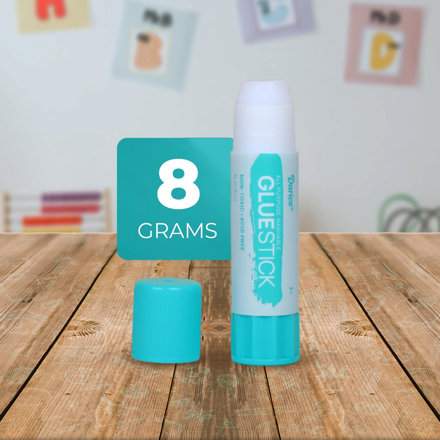 Darice School Glue Sticks, Washable 8 Gram 24 Count All Purpose Glue Stick, Strong Hold, Easy Stick, Quick Drying, Non-Toxic, Back to School Supplies, Scrapbooking for Home