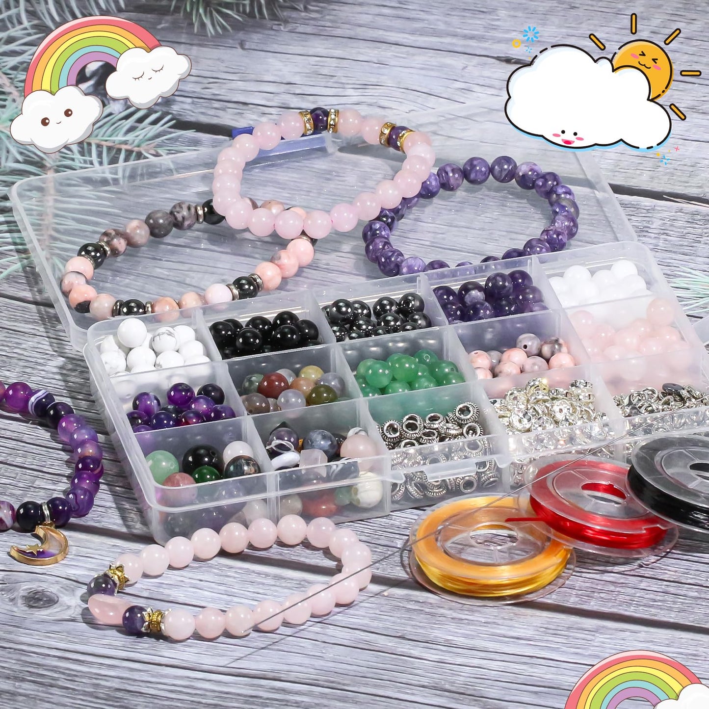 8mm Natural Gemstone Lava Round Loose Beads for Jewelry Making DIY Bracelet Necklace (45-48pcs/strand)