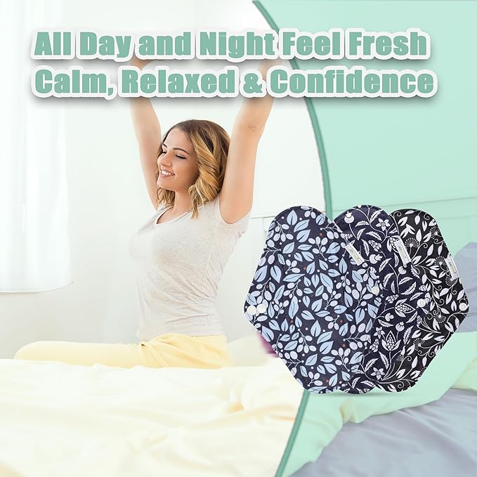 wegreeco Reusable Sanitary Pads - Cloth Sanitary Pads | Light Incontinence Pads | Reusable Menstrual Pads - 1 Cloth Mini Wet Bag (Small, Leaves 02)