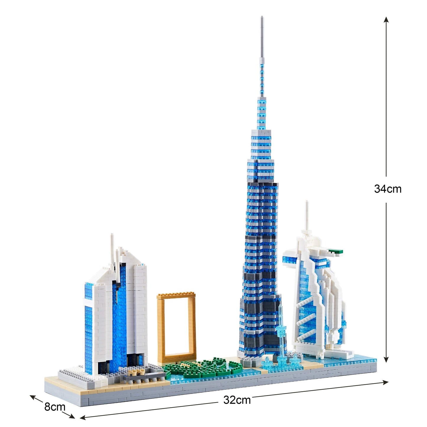 DOLBLOCK Architecture Dubai Skyline Collectible Model Building Kit Micro Blocks Sets for Adults Present Model Kit 2545 Pieces